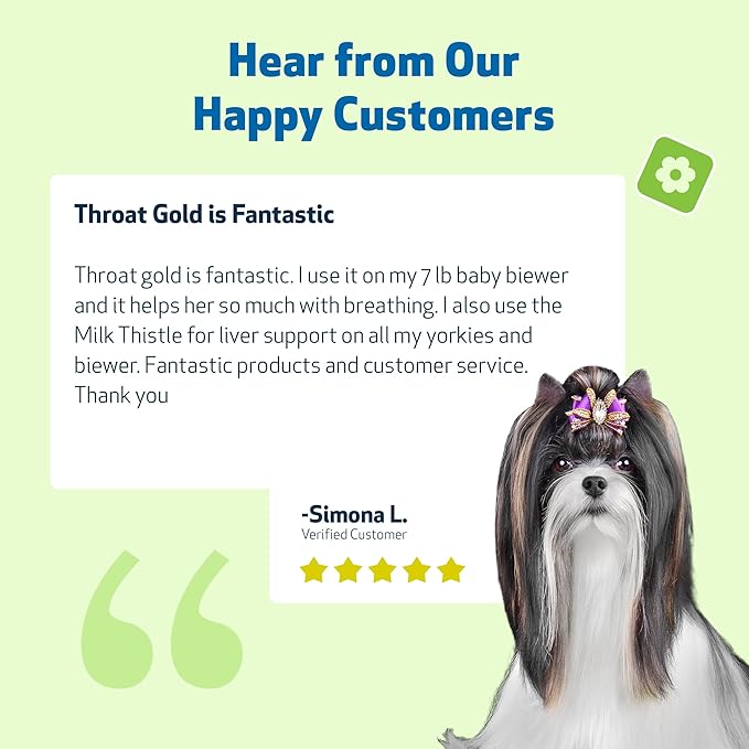 Pet Wellbeing Throat Gold for Dogs - Vet-Formulated - Soothes Throat Discomfort, Hoarseness, Leash Strain, Occasional Cough in Dogs - Natural Herbal Supplement 2 oz (59 ml)