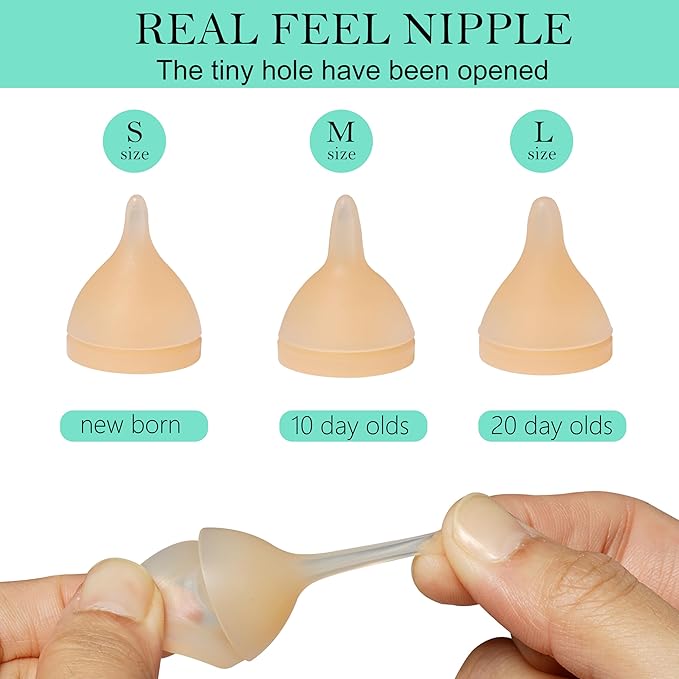 Kittens Feeder Bottle, Silicone Feeding Nipple and Syringes for All Breed Kittens and Small Animals Dongdong pet
