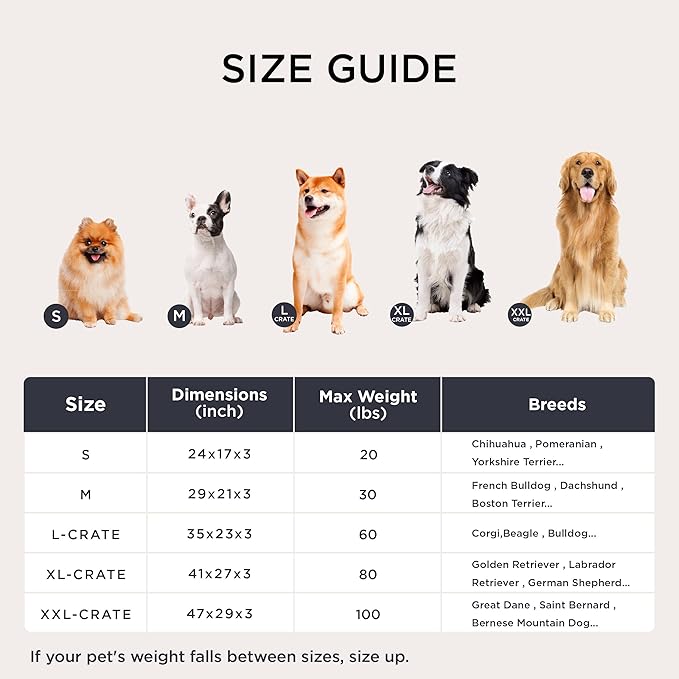 Bedsure Small Dog Bed for Crate Washable, Comfort Fluffy Plush Pillow Bed Crate Pad, Non-Slip and Machine Washable Kennel Pet Sleeping Mat for Puppy/Cat, 24"x17", Gray