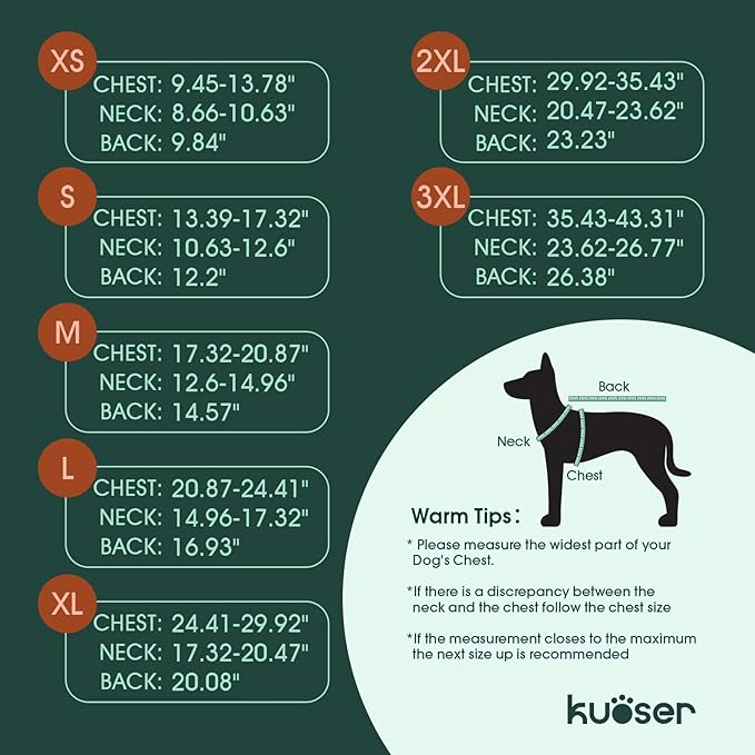 Kuoser Dog Winter Coat Cold Weather Reflective Waterproof Dogs Jacket, Warm Fleece Lined Turtleneck Doggy Vest with Zipper, Dog Snow Jacket Pet Apparel for Small Medium Large Dogs, Blue XS