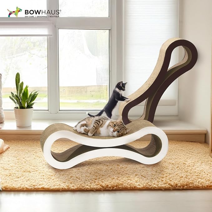 Infinity Cat Scratcher Lounger, Reversible Scratcher, Infinity Cat Cardboard Scratcher, Large Cat Scratching Pad, Scratching Board, Scratcher Lounge Bed for Indoor Cats, Brown