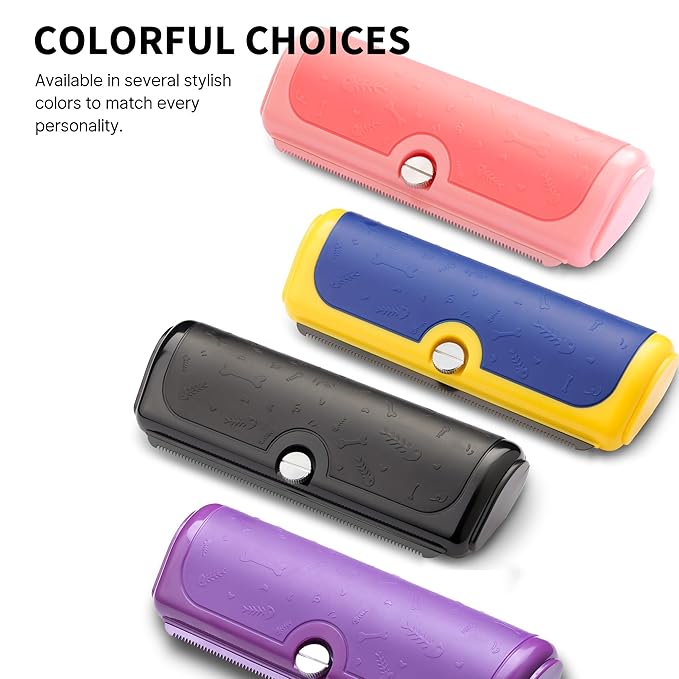 Dog Deshedding Brush – Gentle Wide Shallow Comb for Loose Hair – Soft Groomer for Dogs & Cats – Purple