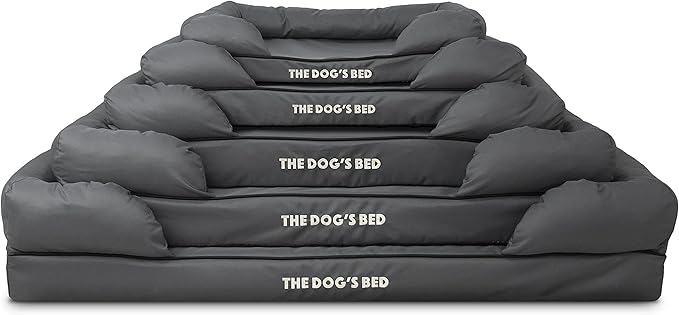 The Dog’s Bed, Dog Bed XXL Grey, Memory Foam, Pain Relief: Arthritis, Hip & Elbow Dysplasia, Post Surgery, Lameness, Supportive, Calming, Waterproof Washable Cover