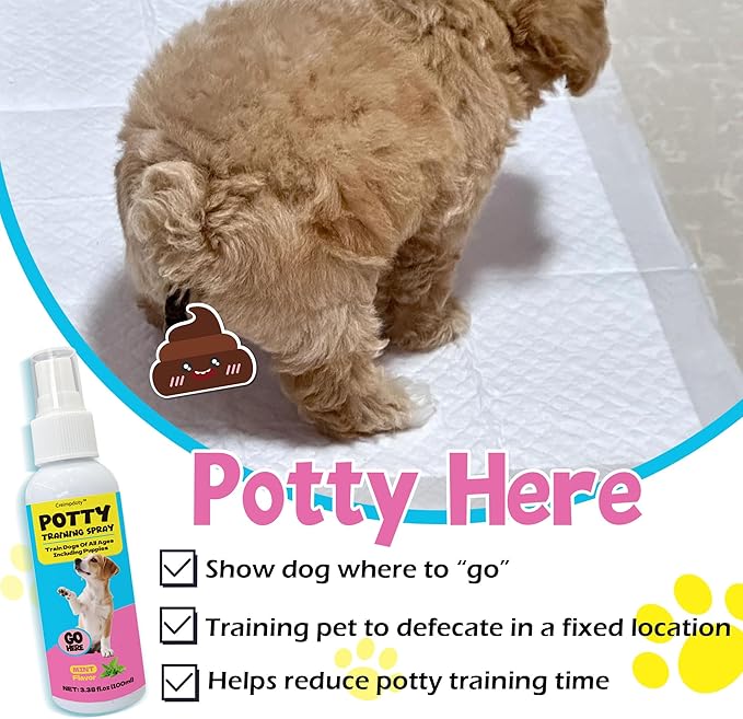 Dog Potty Training Spray Set, Indoor & Outdoor Potty Training for Dogs & Puppies, Stops Urination & Marking, Puppy Essentials, 3.38 fl.oz