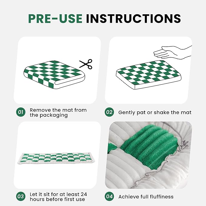 Backseat Dog Bed Mat for Car, Non-Slip Dog Bed for Car Back Seat, Soft & Cozy Dogs Blanket, Washable Travel Pet Mat Seat Protector for Cars, SUVs, Trucks (Green/White, 51.1"L x 23.6"W x 1.5"Th)