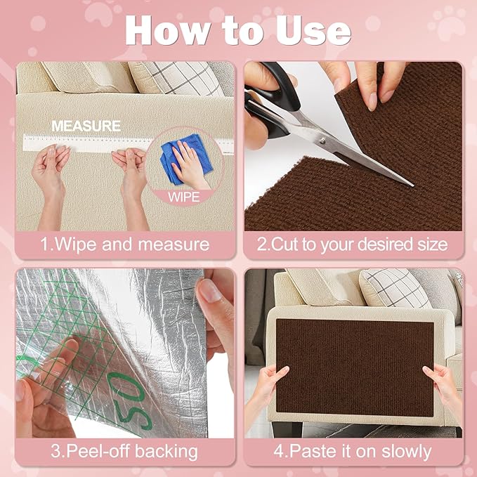 ENONCI 23.6x15.8 Couch Wall Corner Protection for Indoor Cats,Anti Scratch Furniture Protector from Cats Scratching,Trimmable Climbing Cat Scratcher Pad Play Mat Easy Use for Cat Board/Door/Carpet