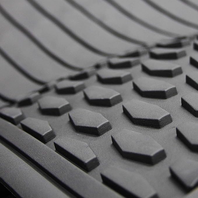 FH Group Automotive Floor Mats - Heavy-Duty Rubber Floor Mats for Cars, Universal Fit Full Set, ClimaProof Floor Mats, Trimmable Floor Mats For Most Sedan, SUV, Truck Floor Mats Gray