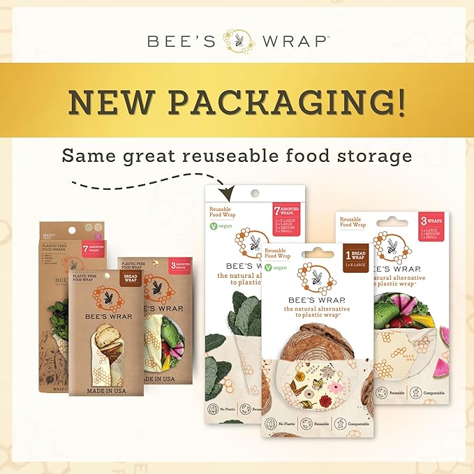 Bee's Wrap Beeswax Wraps for Food - Cut to Size 14x52" Wax Paper Roll - Made in USA Reusable Waxed Paper & Bowl Covers - Organic & Eco-Friendly Alternative to Aluminum Foil & Plastic Wrap, Honeycomb