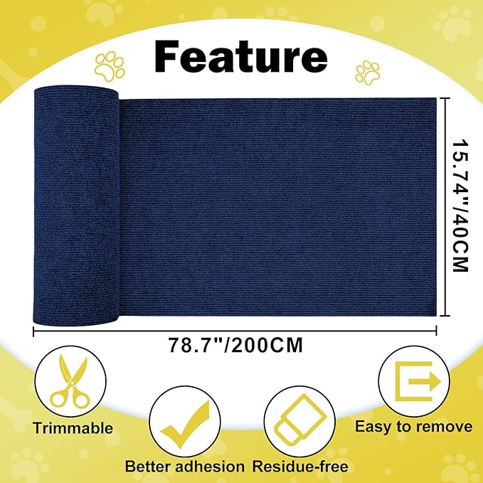 ENONCI 78.7"x15.8" Large Couch Protector from Cat Claws,Anti Scratch Furniture Protector for Cats Corner Wall Scratcher,Replacement for Cat Tree Post Shelves