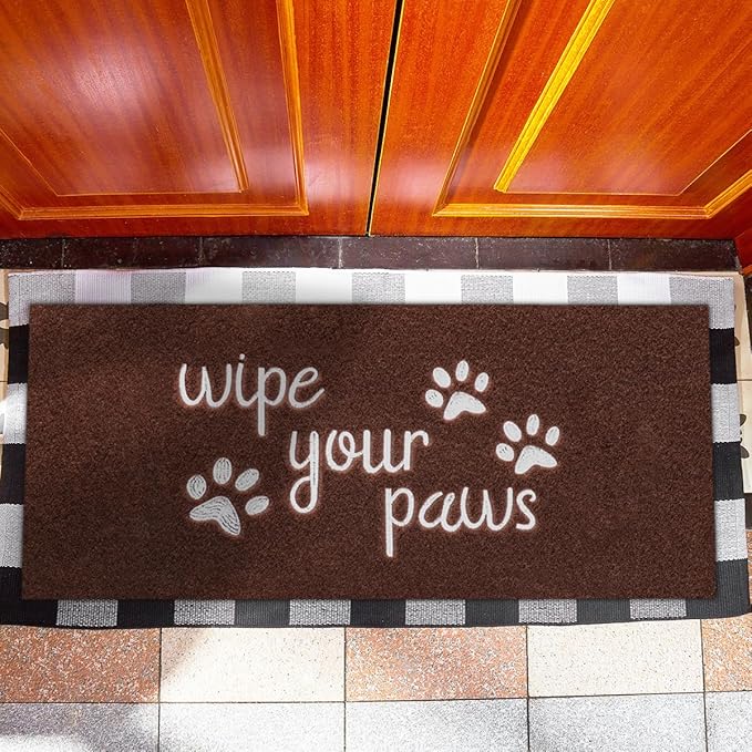 Welcome Large Mats for Front Door Wipe Your Paws Funny Doormat, Durable Natural Rubber Non Slip Back MatDog Mats for Entryway Porch Coffee Mat