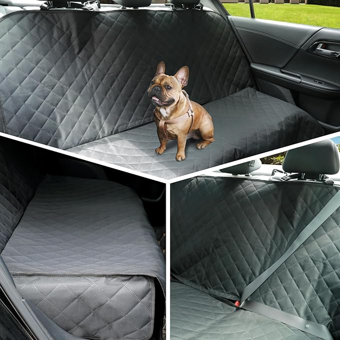 Meolsaek Dog Car Seat Cover for Back Seat, Scratch Proof Nonslip Pet Car Seat Cover, 4 Layers Waterproof Heavy Duty Back Seat Pet Cover for Dogs with Storage Bag (Bench)