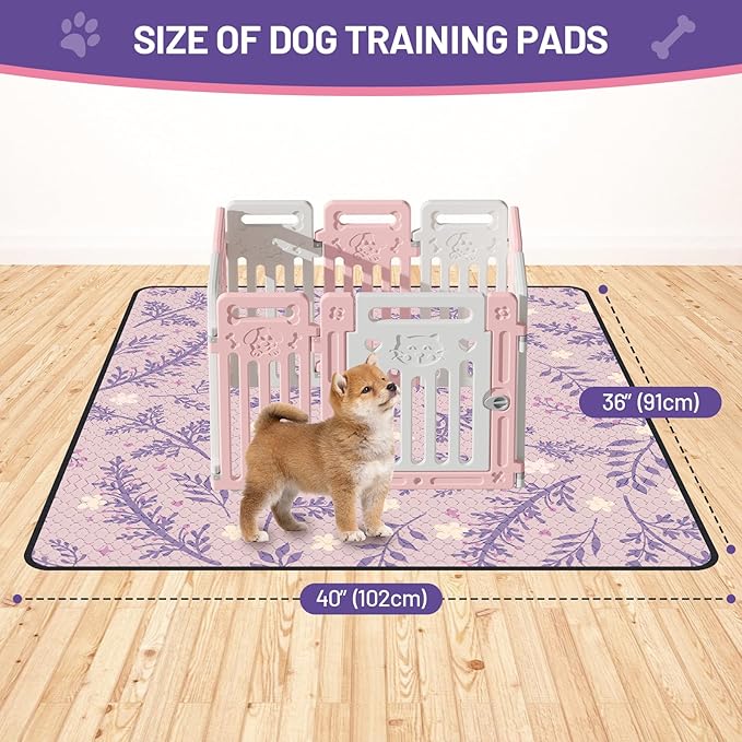 Washable Dog Pee Pads - Absorbent Reusable Puppy Training Pads, Waterproof Leak - Proof & Non - Slip for Crate Whelping Potty Training 36x41 (Pack of 2)