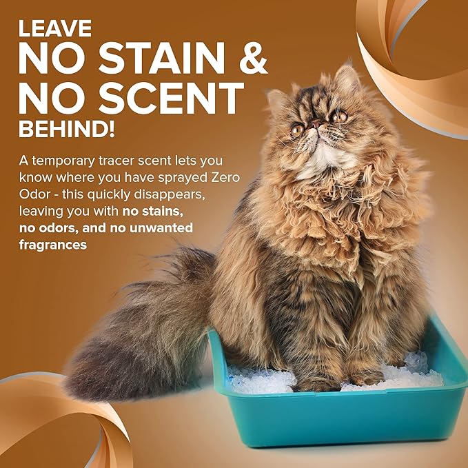 Zero Odor - Pet Stain Remover & Odor Eliminator - Permanently Remove Stain & Odor with Patented Technology Best for Carpet, Furniture, Floors, Pet Bed– Look and Smell Great, 16oz (Over 400 Sprays)