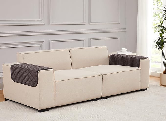 Meider Sofa Armrest Cover Couch Arm Cover Armchair Covers, 2pcs 26x30 inch Anti-Slip Couch Arm Protectors Sofa Arm Covers (Coffee)