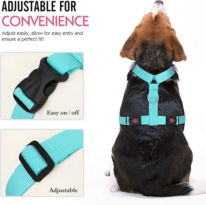 Pawaboo Adjustable Dog Safety Vest Harness with Seatbelt, Dog Seat Belt Harness for Car with Vehicle Connector Strap, Breathable Dog Seatbelt Safety Tether for Small Medium Large Pet, Small, Blue