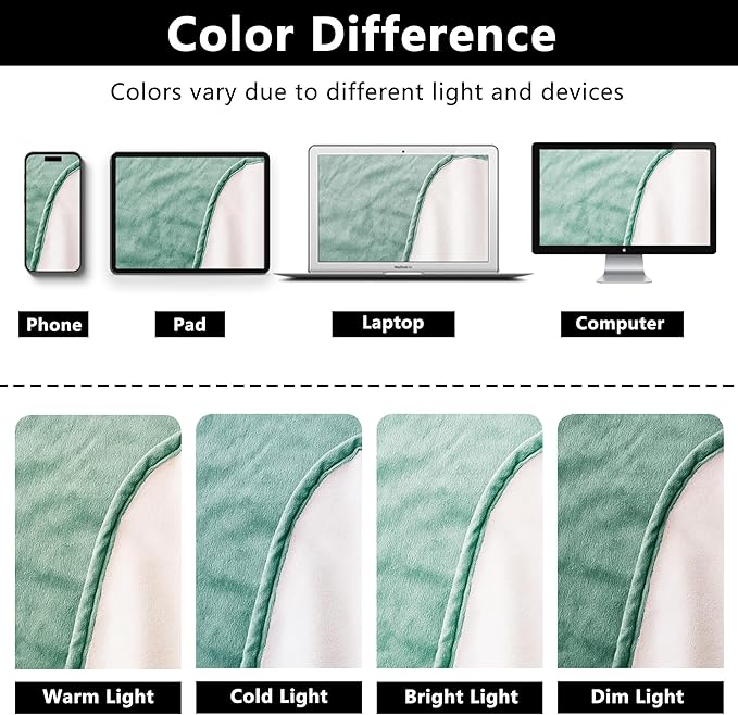 Tuffeel Waterproof Blanket for Bed King Size, Leak Proof Dog Couch Blankets Reversible, Pet Throw Sofa Furniture Protector Machine Washable-82 x108,Green+Cream