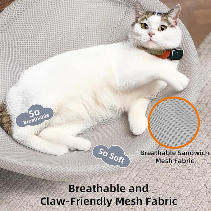 Lilyang Large Cat Desk Bed – Sunken Cat Hammock, 19.5"x15" Spacious Nest, Secure Bed with Dual Clamps & Steel Frame, Supports Up to 50 lbs, Reversible & Washable Bed Cover