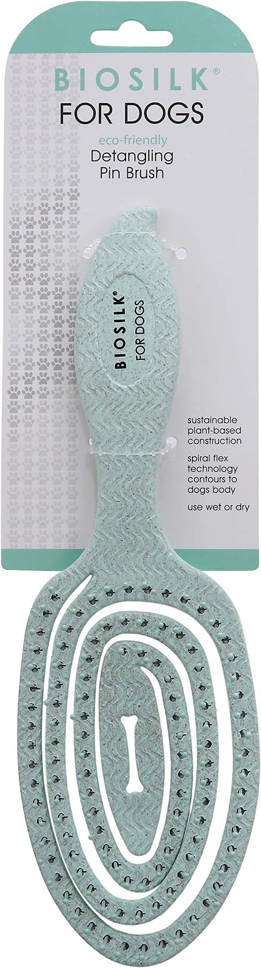 BioSilk for Pets Eco Friendly Detangling Pin Brush for Dogs, Gentle Dog Grooming Brush Designed to Help Remove Knots and Tangles and Support Healthy Coats for All Dogs