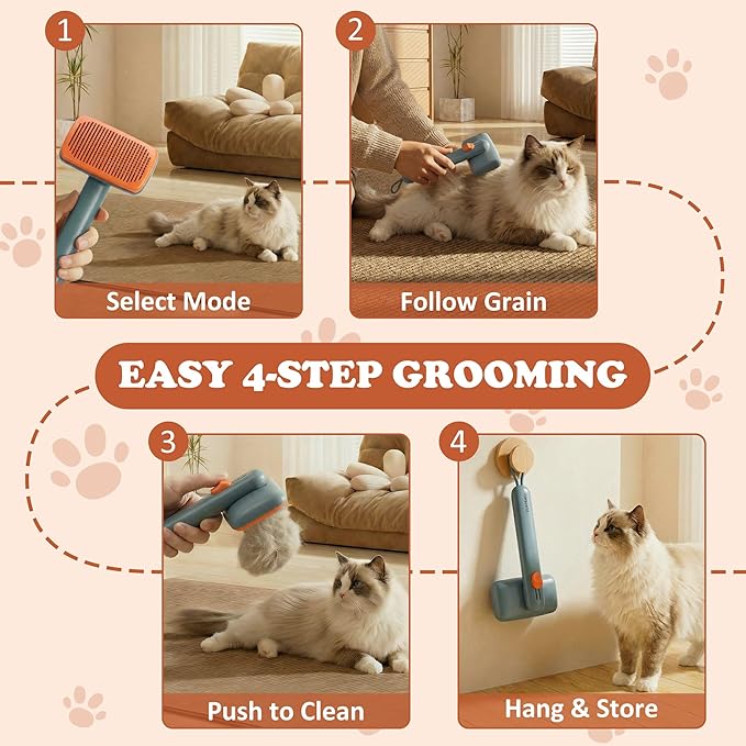 ZORPAWO Self Cleaning Slicker Brush - Skin Friendly Pet Shedding Brush for Dogs, Cats, Puppies, Long & Short Hair, Painless Deshedding & Massaging Tool(Green)