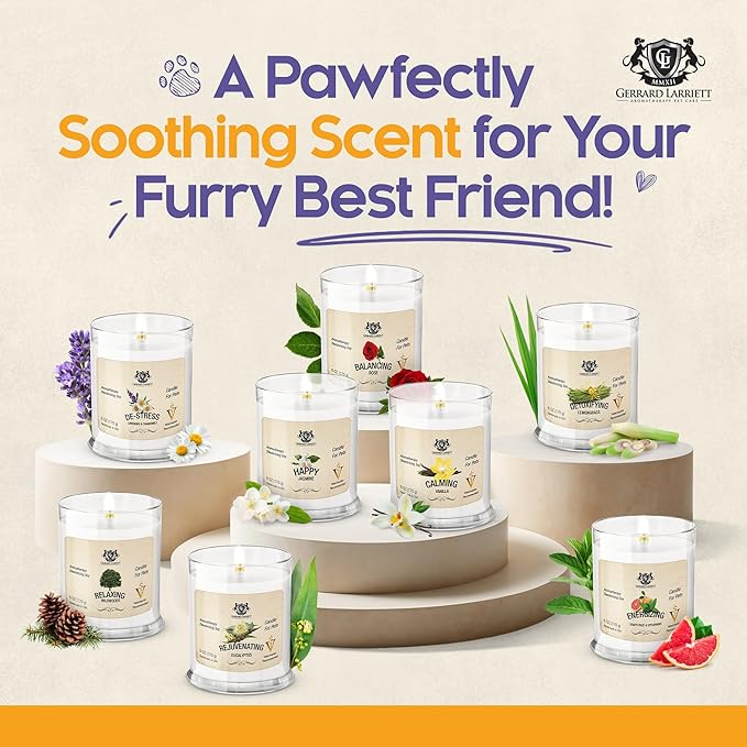 Pet Odor Eliminator Candle Happy Jasmine Scented Candle, Calming Candles Aromatherapy for Home Decor, Soy Wax Pet Candles Odor Eliminator for Animal Lover, Aromatherapy by Gerrard Larriett