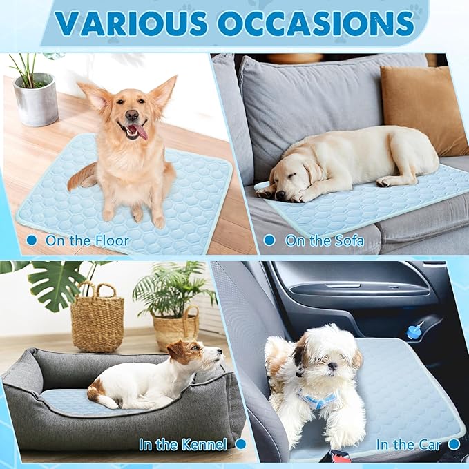 SISROL Upgrade Self-Cooling Mat for Dogs & Cats - Washable Pet Cooling Pad, Foldable Dog Cooling Mat Pet Cool Blanket for Indoor or Outdoor
