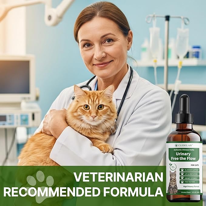 Cat Bladder Treatment for Stones & Crystals, Kidney Stones Dissolver for Cat - Urinary Tract Infection Treatment for Kidney and Bladder Stones, Herbal CatUTI Remedy for Stone Relief & Prevention