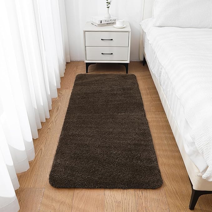 Brown Bathroom Rugs Runner 24"x60" - Long Large Bath Mat, Soft Non Slip Absorbent Microfiber Bathroom Rug, Washable Plush Floor Mat - Perfect for Bedside, Kitchen or Vanity Area