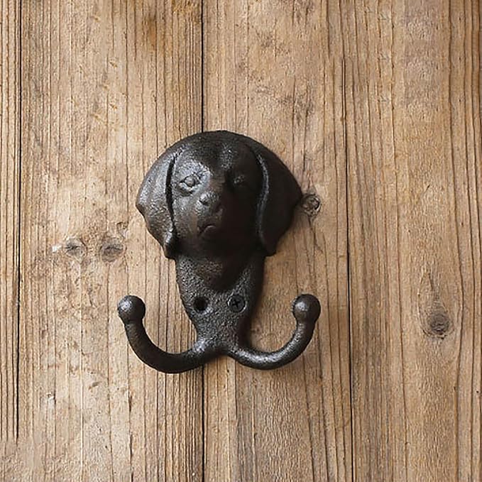 1 Pack Cast Iron Hook,Dog Themed Wall Hooks,Cast Iron Animals,Animal Dog Head,Coat Hooks for Wall,Key Hanger