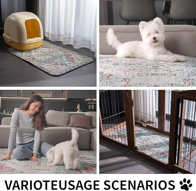 Dog Pee Pads Training Pads Upgrade Triple Thickness All-Purpose Super Absorbent & Leak-Proof, Quick Dry and Leak-Proof and Odor Control (Blue/White/Multi, 18" x24" x2PCS)