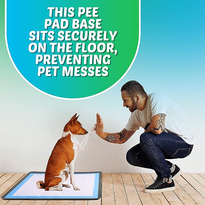 TidyFriend Dog Pad Holder Tray for 23 x 30 Inches Training Pads, Silicon Wee Wee Pad Holder, No Spill Pee Pad Holder for Dogs - Easy to Clean and Store Perfect for Dog Potty Tray (Grey)