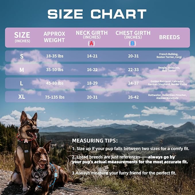 AUROTH Tactical Dog Harness for Large Dogs No Pull Adjustable Pet Harness Reflective K9 Working Training Easy Control Pet Vest Military Service Dog Harnesses Very Peri L