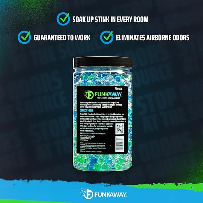FunkAway Odor Eliminating Beads Refill, 24oz
