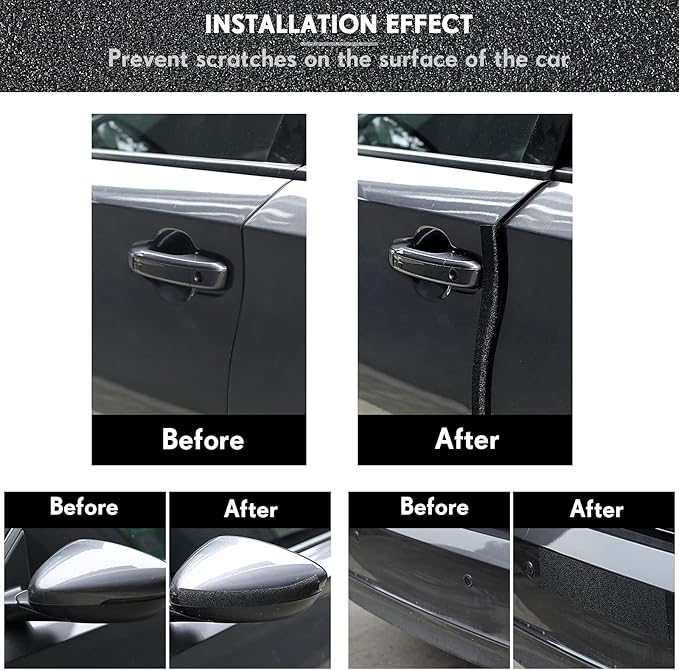 Frienda Car Door Edge Guards Door Sill Protector Automotive Entry Guard Anti Collision Scuff Sill Trim Protection Strips for Most Cars Vehicles Accessories(2.8 Inch Wide, 32.8 Feet,Black)