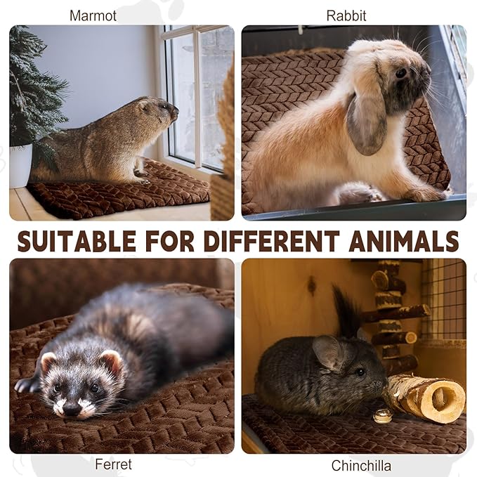 Drydiet 4 Pack Self Heating Cat Pad 16 x 20 Inch Self Warming Cat Bed Non Slip Warm Dog Pad Mat Washable Pet Kennel Crate Bed Mat for Indoor Outdoor Pets(Dark Coffee,16 x 20 Inch)