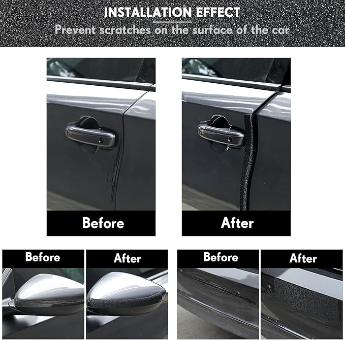 Frienda Car Door Edge Guards Door Sill Protector Automotive Entry Guard Anti Collision Scuff Sill Trim Protection Strips for Most Cars Vehicles Accessories(2 Inch Wide, 16.4 Feet,Black)