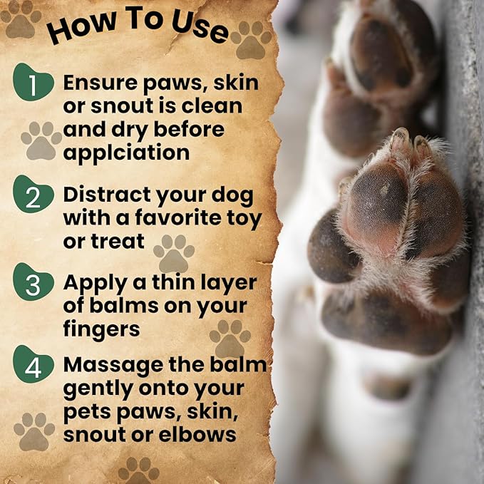 Trail Hound Dog Paw Balm – Natural Dog Paw Protector for Dry, Cracked Heels – Soothes Itchy Skin, Lick-Safe Paw Soother for Dogs – Nose Balm for Dry Snout & Paws, Softens & Repairs – 2oz