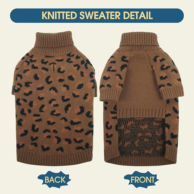 ROZKITCH Knitted Dog Sweater for Medium and Large Dogs, Thick Winter Coat, Turtleneck Design for Shepherds Boxers and Labs Khaki 2XL