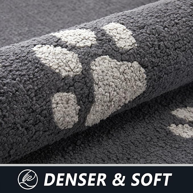 Timo Indoor Door Mat, Front Door Mat 32"x40" Non-Slip Rubber Backing Absorbent Resist Dirt Entrance Rug, Washable Low-Profile Inside Entry Door Rugs for Entryway, Dog Door Mats, Grey