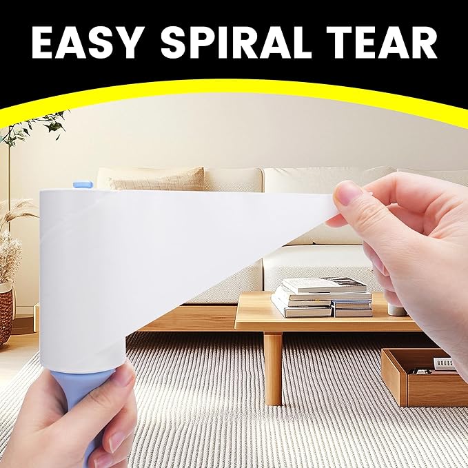 TAPEBEAR Lint Rollers 360Sheets with 2 Handles, Sticky Roller for Pet Hair Lint Debris, Easy Start Easy Spiral Tear Dog and Cat Lint Remover for Clothes Sofa Bed Furniture Carpet Car Seat
