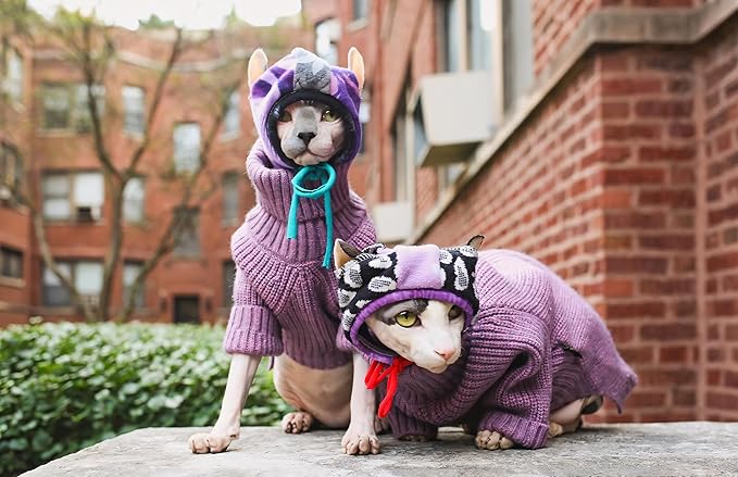 Fitwarm Thermal Knitted Dog Sweater Doggy Winter Coat Pet Clothes Doggie Turtleneck Jacket Puppy Outfits Cat Sweatsuit Lavender Purple Medium