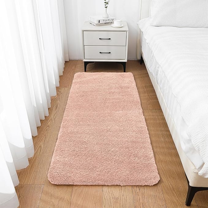 Dusty Pink Bathroom Rugs Runner 24"x60" - Long Large Bath Mat, Soft Non Slip Absorbent Microfiber Bathroom Rug, Washable Plush Floor Mat - Perfect for Bedside, Kitchen or Vanity Area