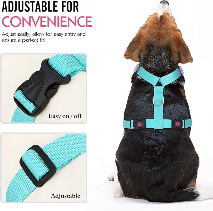 Pawaboo Adjustable Dog Safety Vest Harness with Seatbelt, Dog Seat Belt Harness for Car, Breathable Dog Seatbelt Safety Tether, XL, Blue