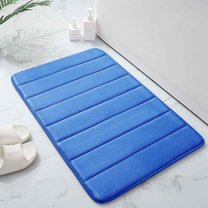 Buganda Memory Foam Bath Mat, 30" x 20", Ultra Soft and Non-Slip Bathroom Rugs, Water Absorbent and Machine Washable Bath Rug for Bathroom, Shower, and Tub, Royal Blue