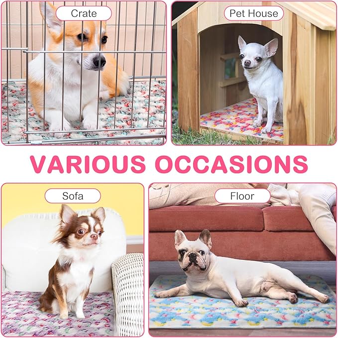 Clysee 4 Pack Self Heating Cat Bed Cat Self Warming Pad with Removable Cover Extra Warm Thermal Pet Pad Washable Pet Crate Mat Anti Slip Kennel for Indoor Outdoor Pets(Stars Moon,16 x 20 Inches)