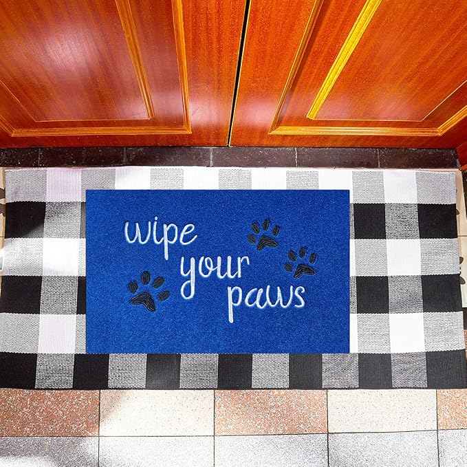 Outside Door Mat for Home Entrance Funny Mats Wipe Your Paws Welcome Mat for Front Door Indoor with Non Slip Rubber Mat Dog Mats,18x28 Inch