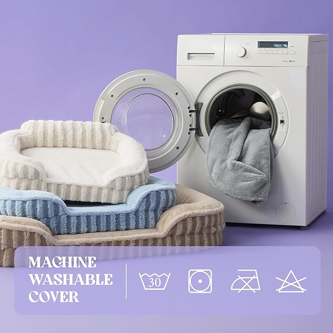 LE SURE Cute Dog Beds Large Sized Dog, Orthopedic Waterproof Large Pet Bed with Sides, High Back Non-Slip Bottom and Egg-Crate Foam Pet Couch Sofa with Washable Removable Cover, Blue