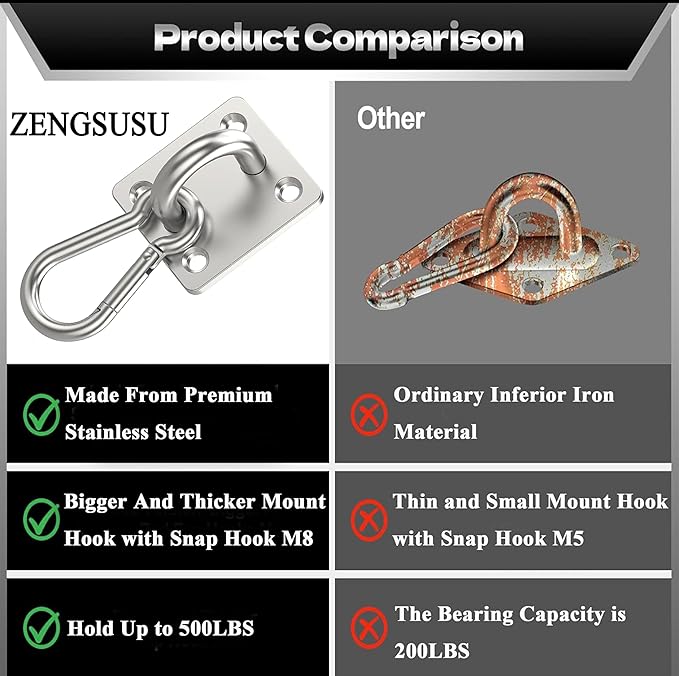 Dog Tie Out Mounted Wall Hook with Clip - Secure Dog Leash Parking Indoor&Outdoor, Stainless Steel Practical Lead Management for Small/Medium/Large Dogs Up to 500lbs (1pcs:Silver)