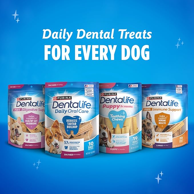 DentaLife Daily Oral Care Dog Treats for Large Dogs, Chewy Dental Treat to Freshen Breath and Fight Tartar, Chicken Flavor - 30 ct. Pouch