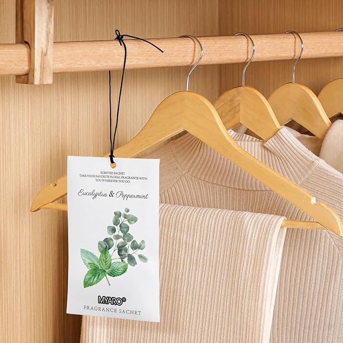 MYARO 12 Packs Eucalyptus Mint Scented Sachets for Drawer and Closet, Long-Lasting Closet Sachet Bags Drawer Deodorizers Fresh Scents, Home Fragrance Air Freshener
