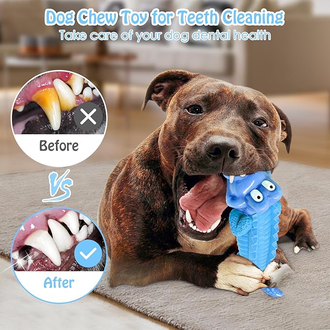 Jeefome Tough Dog Chew Toys for Aggressive Chewers, Indestructible Dog Toy to Keep Them Busy & Reduce Boredom for Medium, Large Dogs, Milk Flavor